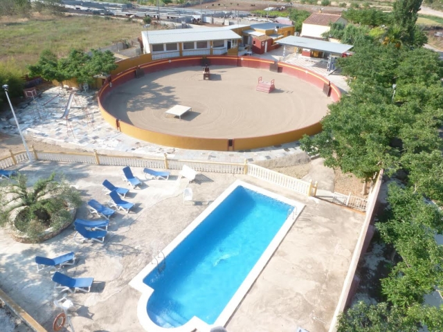  带游泳池的斗牛广场 